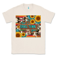 Natural just a small town girl with gemstone sunflower serape and cowhide Classic Tee - Artiststas