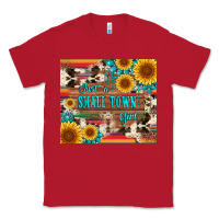 Red just a small town girl with gemstone sunflower serape and cowhide Classic Tee - Artiststas