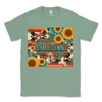 Sage just a small town girl with gemstone sunflower serape and cowhide Classic Tee - Artiststas