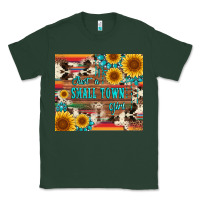 Sports Green just a small town girl with gemstone sunflower serape and cowhide Classic Tee - Artiststas