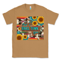 Toasted Coconut just a small town girl with gemstone sunflower serape and cowhide Classic Tee - Artiststas