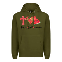 Army Green Faith Love Watermelon Premium Hoodie - Bettercallsaul