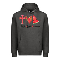 Charcoal Heather Faith Love Watermelon Premium Hoodie - Bettercallsaul