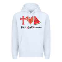 White Faith Love Watermelon Premium Hoodie - Bettercallsaul