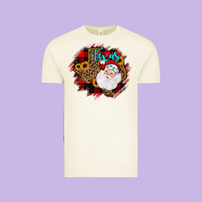 Texas Santa Wood Slice Ornament Vintage Tee Designed By Jahusdesignshop