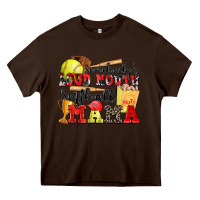 Chocolate Brown somebody's loud mouth softball mama Heavy Core Tee - Zillion Design Studio