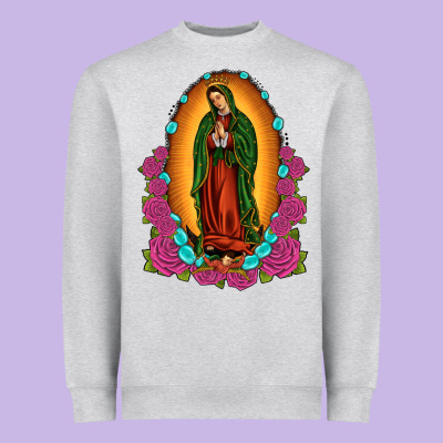 Our Lady Of Guadalupe Heavyweight Sweatshirt Designed By Jahusdesignshop