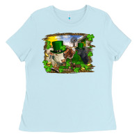 Baby Blue st patricks day cows Ladies Tee - RanaPortraitStore