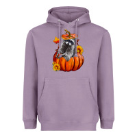Lavender Fall Pumpkin Raccoon Heavyweight Hoodie - LillyAllenDesigns