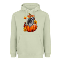 Matcha Fall Pumpkin Raccoon Heavyweight Hoodie - LillyAllenDesigns