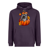 Plum Fall Pumpkin Raccoon Heavyweight Hoodie - LillyAllenDesigns