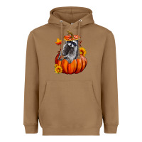 Toasted Coconut Fall Pumpkin Raccoon Heavyweight Hoodie - LillyAllenDesigns