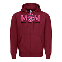 Burgundy Breast Cancer warrior mom Zipper Hoodie - NancyCooperArtShop