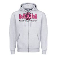 Heather Grey Breast Cancer warrior mom Zipper Hoodie - NancyCooperArtShop
