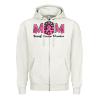 Oatmeal Heather Breast Cancer warrior mom Zipper Hoodie - NancyCooperArtShop