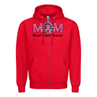 Red Breast Cancer warrior mom Zipper Hoodie - NancyCooperArtShop