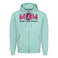 Seafoam Breast Cancer warrior mom Zipper Hoodie - NancyCooperArtShop