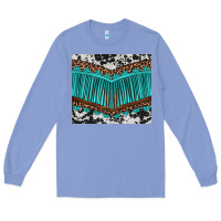 Colony Blue western cowhide leopard turquoise fringed Long Sleeve Tee - BarkalooDesign