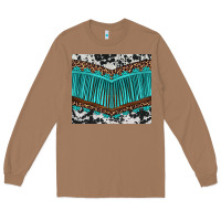 Toasted Coconut western cowhide leopard turquoise fringed Long Sleeve Tee - BarkalooDesign