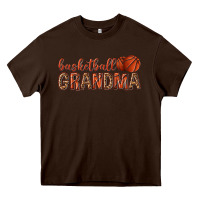 Chocolate Brown basketball grandma with leopard Heavy Core Tee - texasbilliewilder