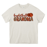 Cream basketball grandma with leopard Heavy Core Tee - texasbilliewilder