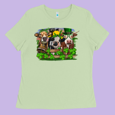 Ladies Tee st patricks day heifers
