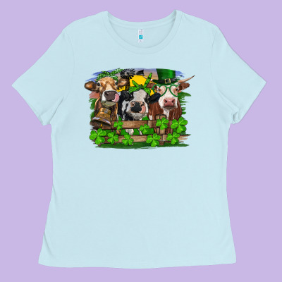 Ladies Tee st patricks day heifers