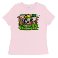 Bubblegum Pink st patricks day heifers Ladies Tee - RanaPortraitStore