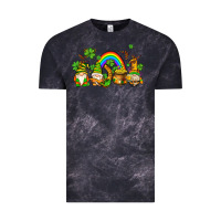 Cloud Black st patricks gnomes with rainbow Vintage Tee - AdoDesignShop