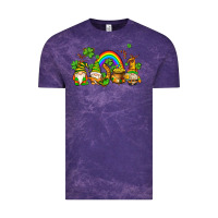 Cloud Purple st patricks gnomes with rainbow Vintage Tee - AdoDesignShop