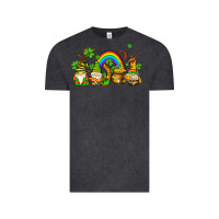 Vintage Black st patricks gnomes with rainbow Vintage Tee - AdoDesignShop
