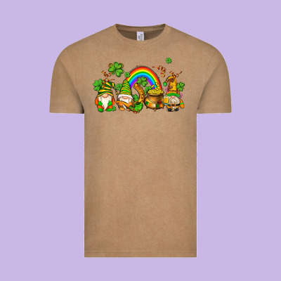 St Patricks Gnomes With Rainbow Vintage Tee Designed By Adodesignshop