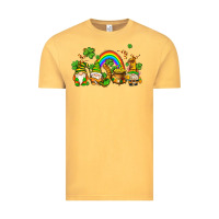 Vintage Mustard st patricks gnomes with rainbow Vintage Tee - AdoDesignShop