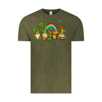 Vintage Olive st patricks gnomes with rainbow Vintage Tee - AdoDesignShop