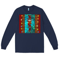 Navy nana highland cow Christmas Long Sleeve Tee - BarkalooDesign