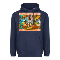 Navy Fall With Baby Goat Heavyweight Hoodie - LillyAllenDesigns