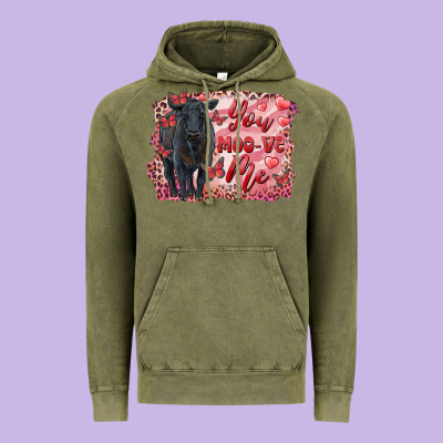You Moo Ve  Me Black Angus Vintage Hoodie Designed By Ranaportraitstore