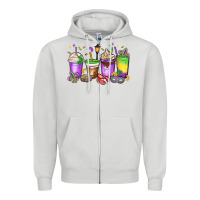 Mardi Gras Coffee Cups Zipper Hoodie | Teevron