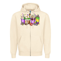 Sandshell mardi gras coffee cups Zipper Hoodie - MaliasSmallBusiness