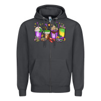 Smoke mardi gras coffee cups Zipper Hoodie - MaliasSmallBusiness