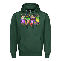 Sports Green mardi gras coffee cups Zipper Hoodie - MaliasSmallBusiness