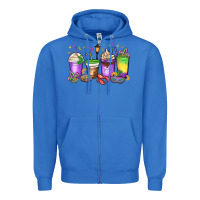 True Royal mardi gras coffee cups Zipper Hoodie - MaliasSmallBusiness