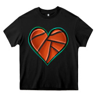 Black basketball heart Heavy Core Tee - texasbilliewilder