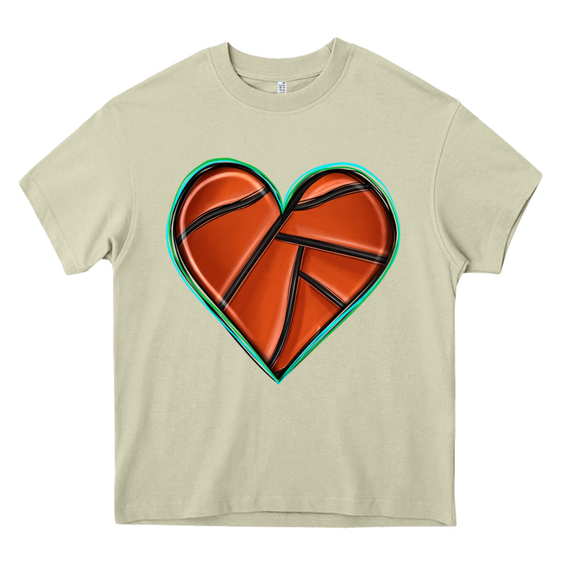 Basketball Heart Heavy Core Tee by texasbilliewilder | Teevron