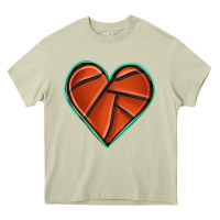 Mossy basketball heart Heavy Core Tee - texasbilliewilder