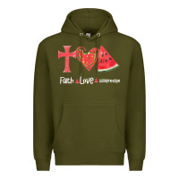 Army Green Faith Love Watermelon Premium Hoodie - Bettercallsaul