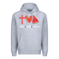 Heather Grey Faith Love Watermelon Premium Hoodie - Bettercallsaul