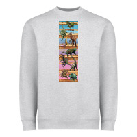 Heather Grey dinosaurs pen wrap Heavyweight Sweatshirt - Artiststas