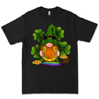 Black st patricks day gnomes shamrock gold horseshoes rainbow Premium Tee - RanaPortraitStore