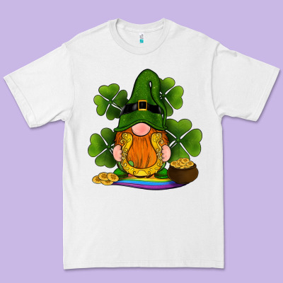 St Patricks Day Gnomes Shamrock Gold Horseshoes Rainbow Premium Tee Designed By Ranaportraitstore